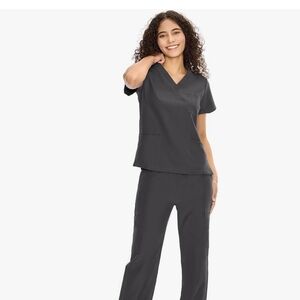Women's Charcoal Gray Scrub Set